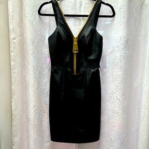 NWT Moschino Couture Zipper Leather mini dress Size 4